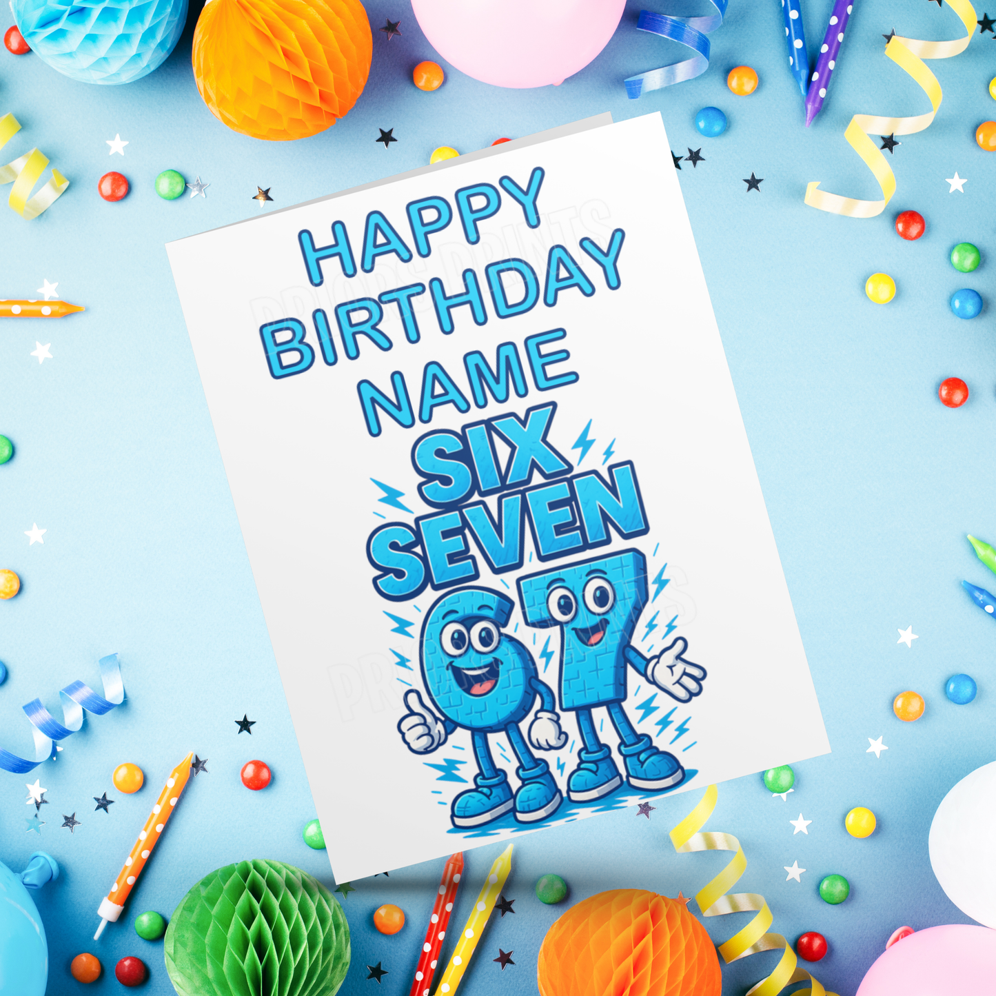 Six Seven Personalised Birthday Card 67 I Sixseven I 6 7