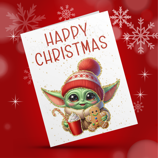 Characters with Gold Outline Christmas Cards