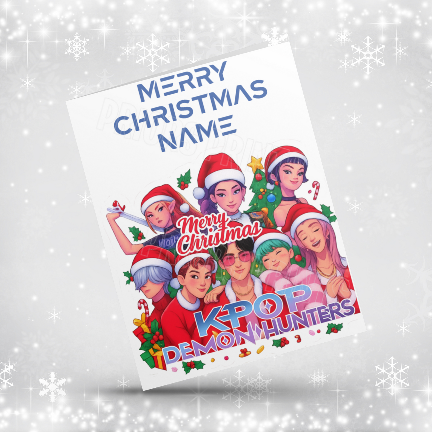 K Pop Demon Hunters Personalised Christmas Card NEW