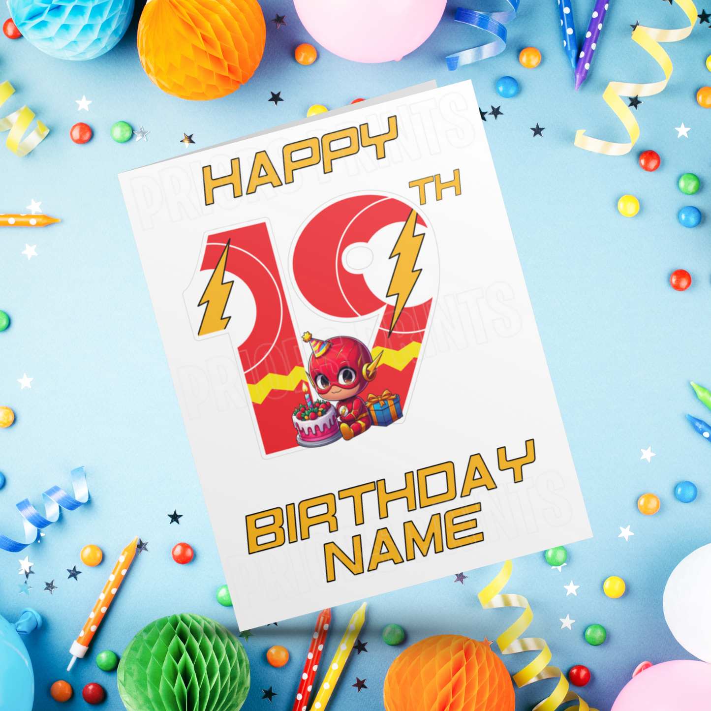 Personalised The Flash Birthday Card with Age 1-20 Years (Marvel)