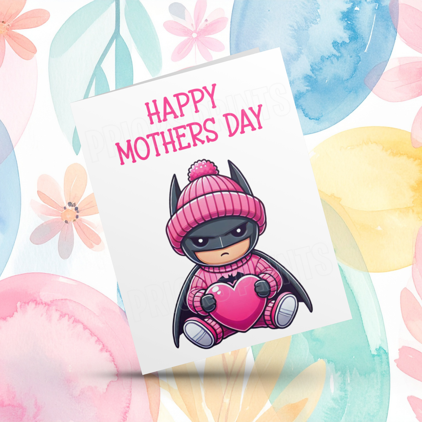 Characters with Pink Heart Happy Mothers Day Card