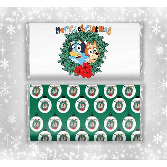 Bluey Christmas Chocolate Bar Wrapper