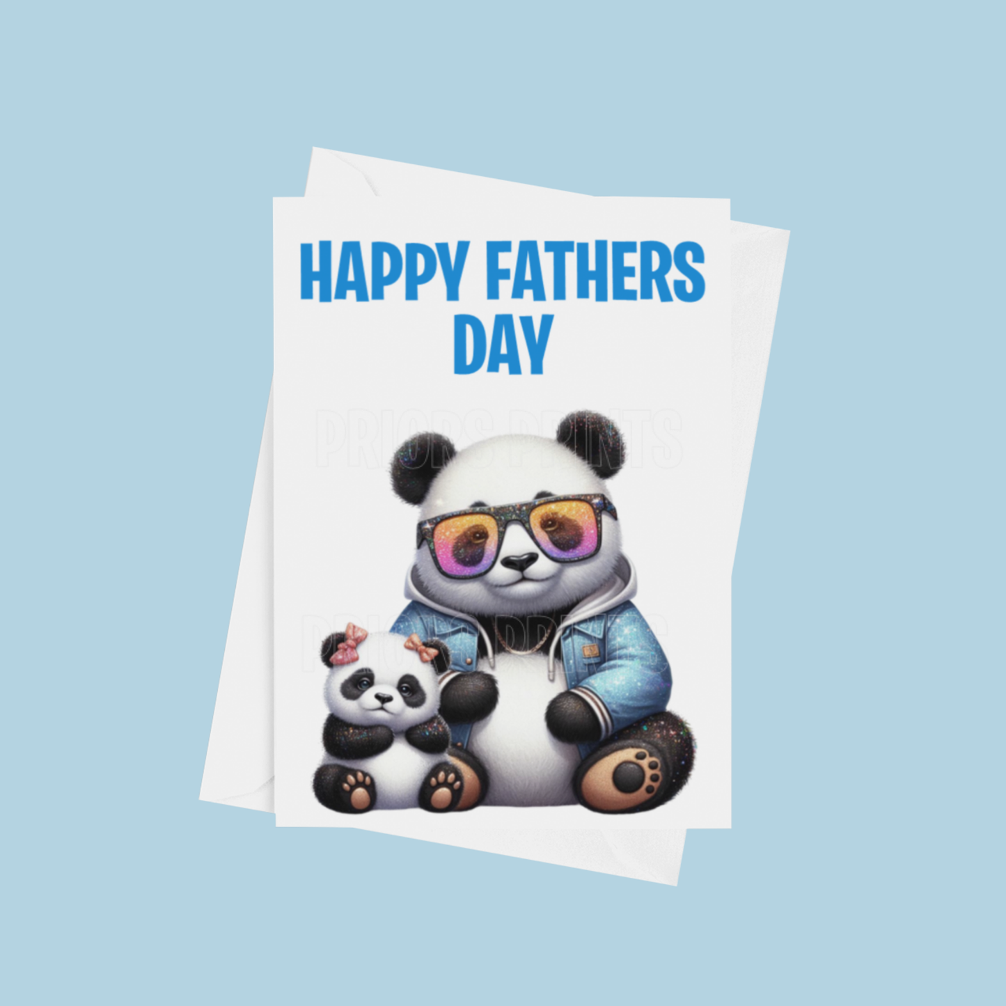 Father & Child Cool Animals Happy Fathers Day Card