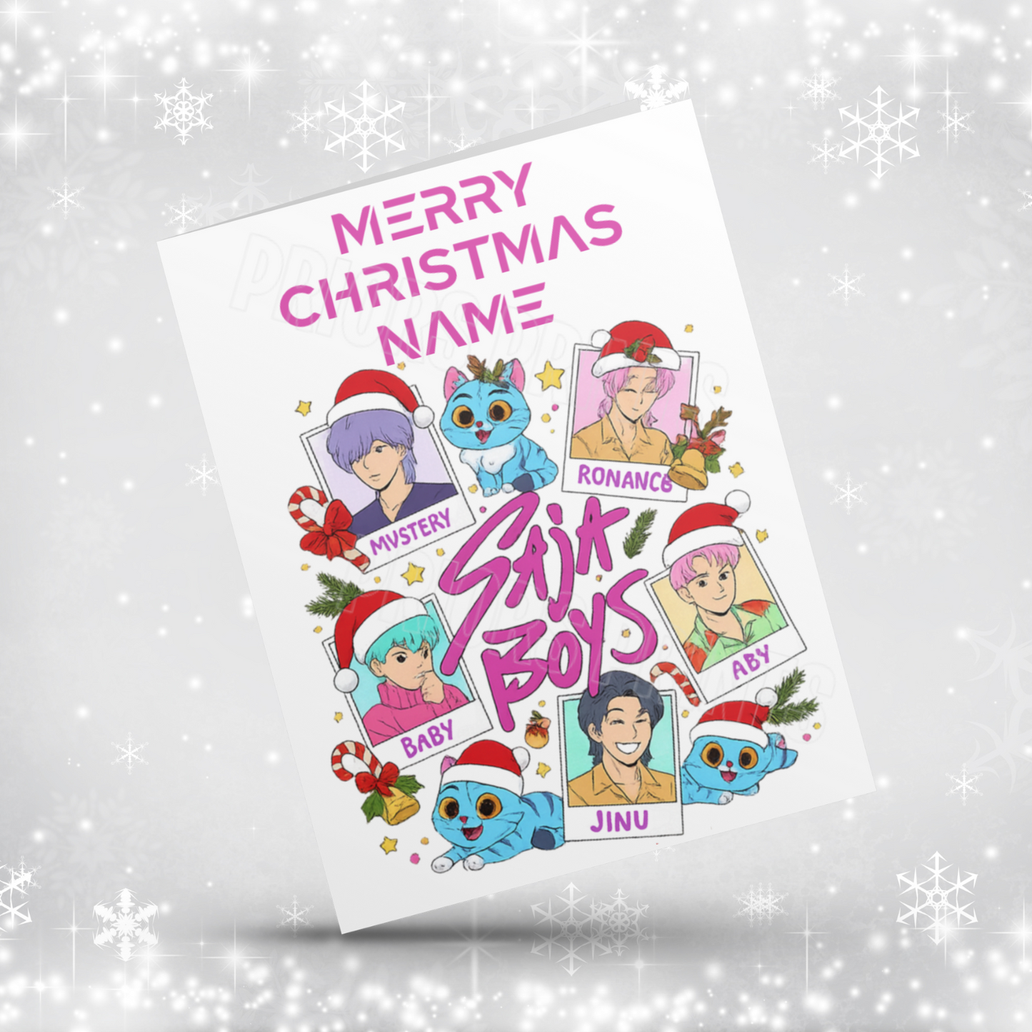 K Pop Demon Hunters Personalised Christmas Card NEW