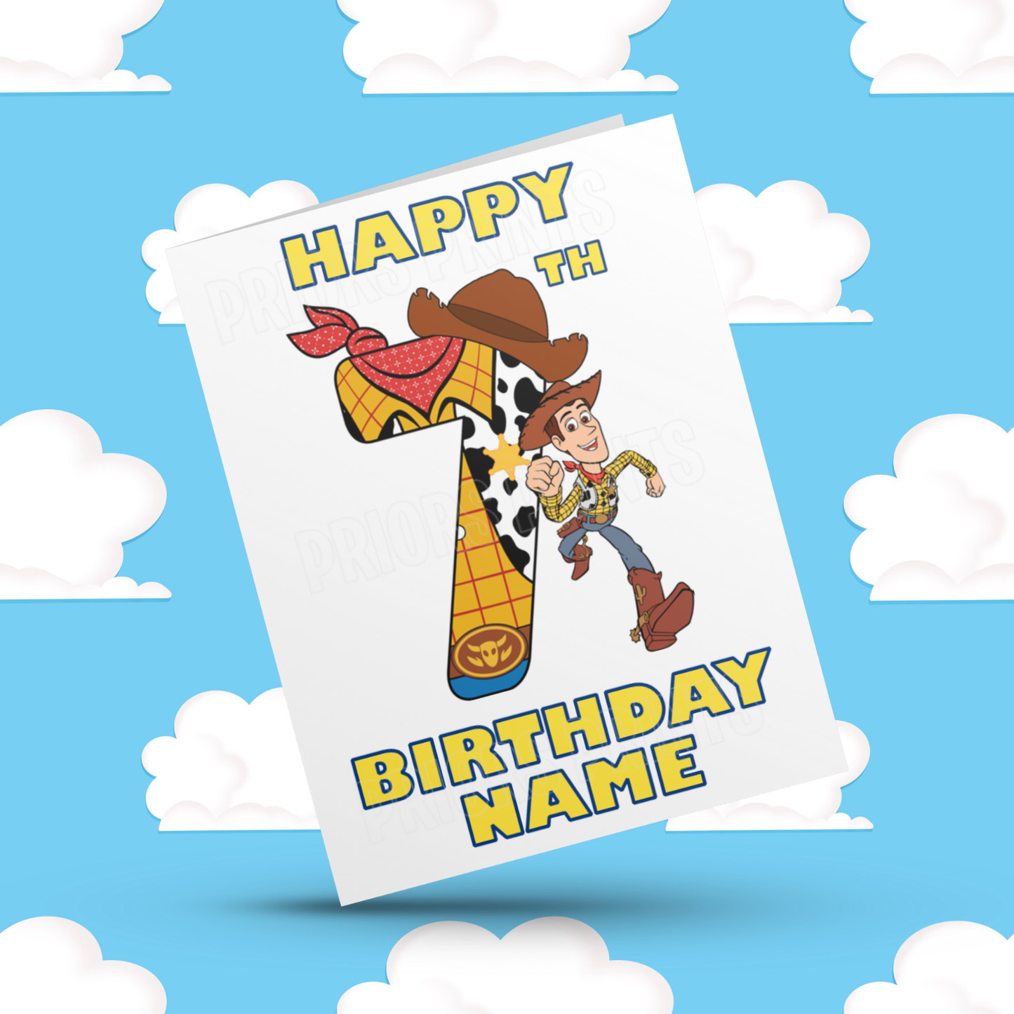 Personalised Woody Birthday Card with Age 1-20 Years (Toy Story)