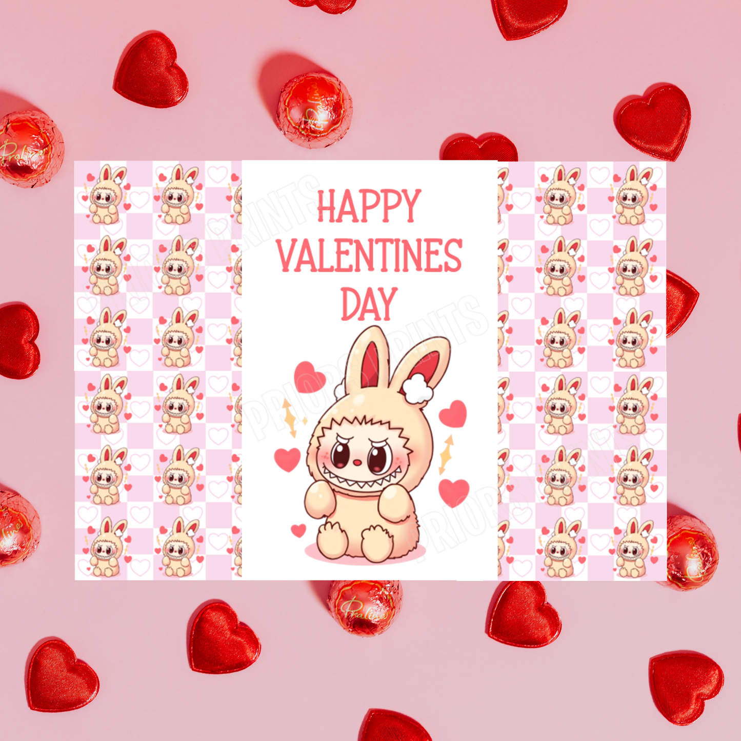 Labubu Valentines Day Chocolate Bar Wrappers 2