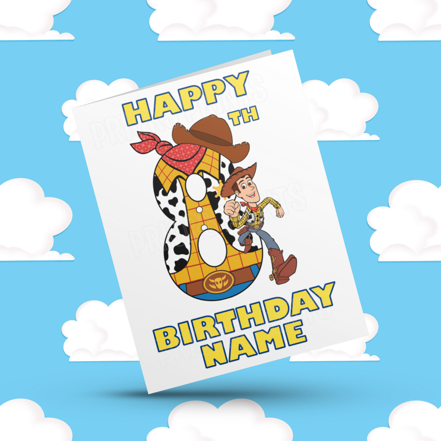 Personalised Woody Birthday Card with Age 1-20 Years (Toy Story)