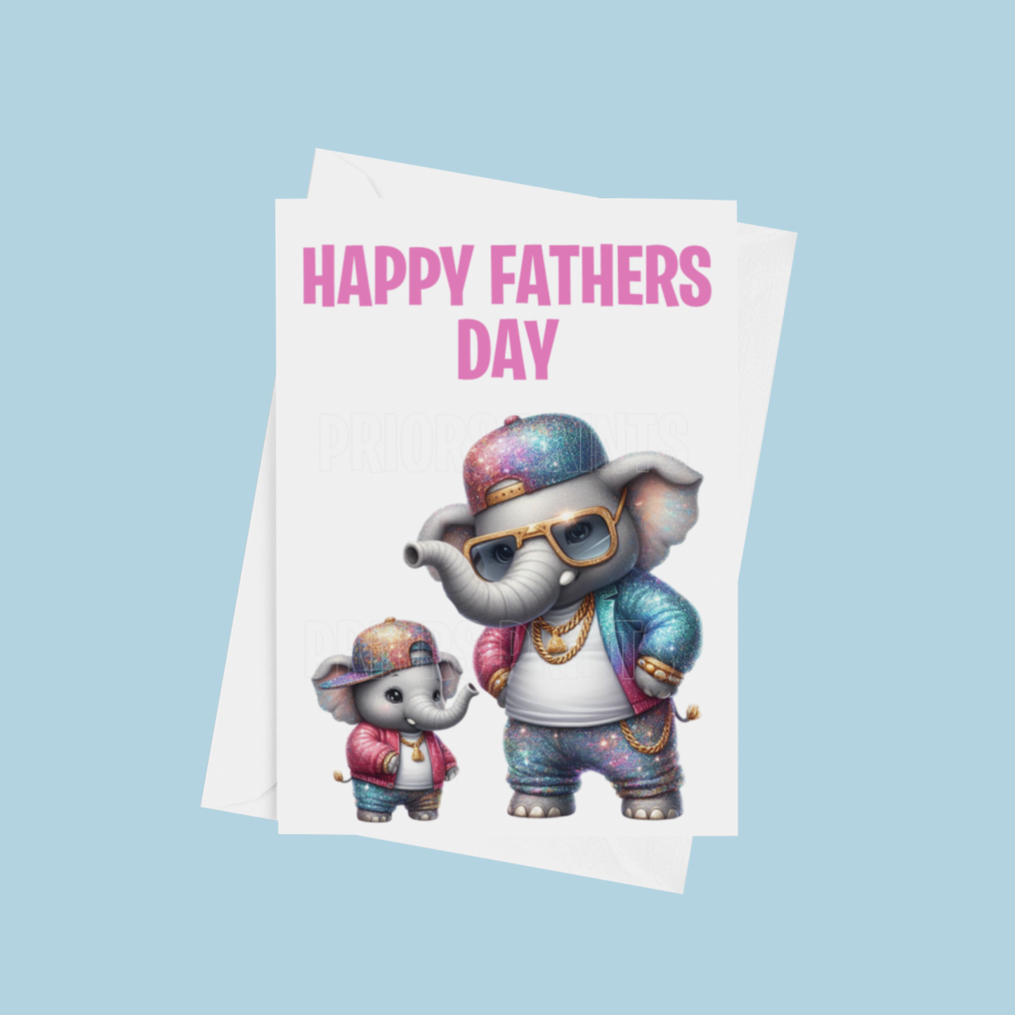 Father & Child Cool Animals Happy Fathers Day Card