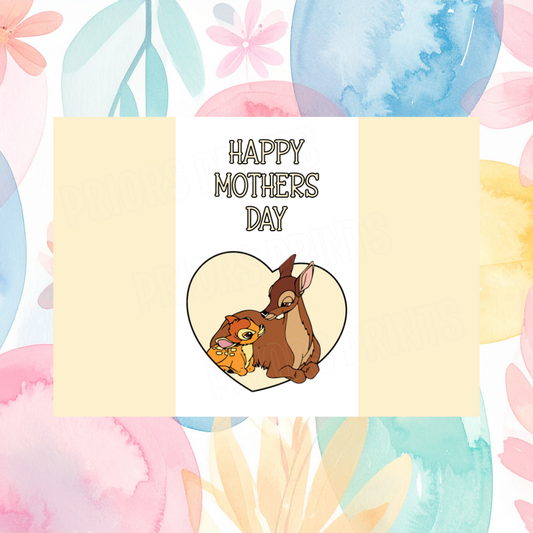 Mixed Disney Characters with child Happy Mothers Day Chocolate Bar Wrapper I 101 Dalmations I Kanga I Bambi I  Aristocats I Lady & The Tramp I Dumbo