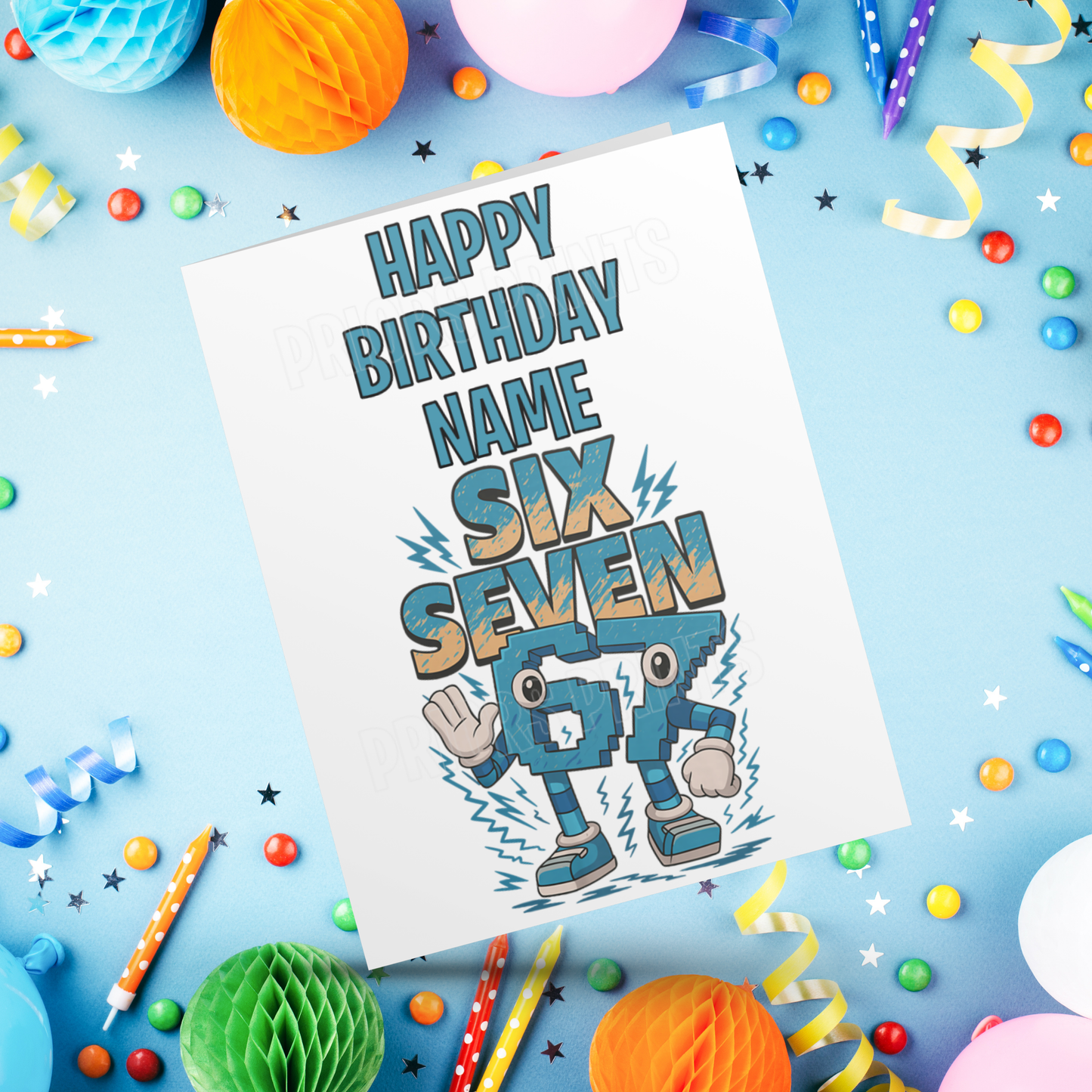 Six Seven Personalised Birthday Card 67 I Sixseven I 6 7