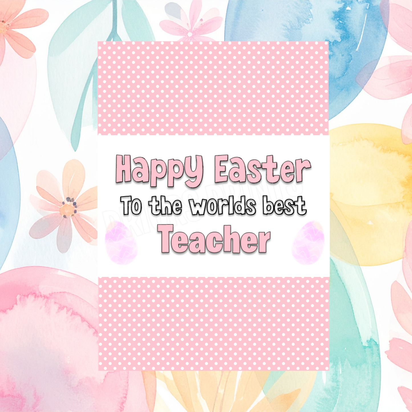 Worlds Best Teacher/ School  Nurse Easter Chocolate Bar Wrapper- For any School Roles