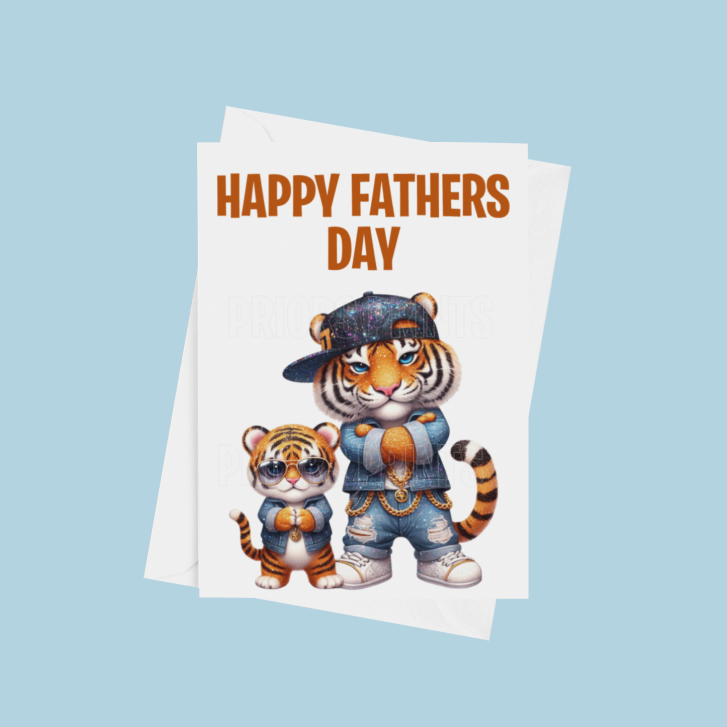 Father & Child Cool Animals Happy Fathers Day Card