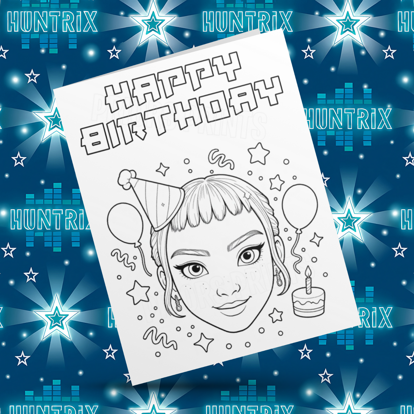 K-Pop Demon Hunters Colour Your Own Birthday Card