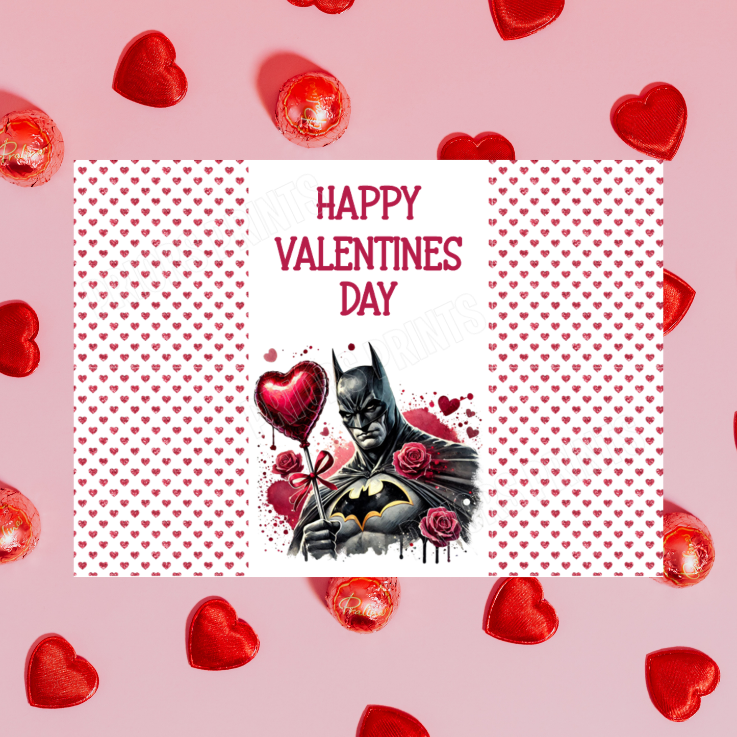 Superhero Valentines Day Chocolate Bar Wrappers Batman I Black Panther I Superman I Captain America I Hulk I Iron Man I Spiderman  Wolverine