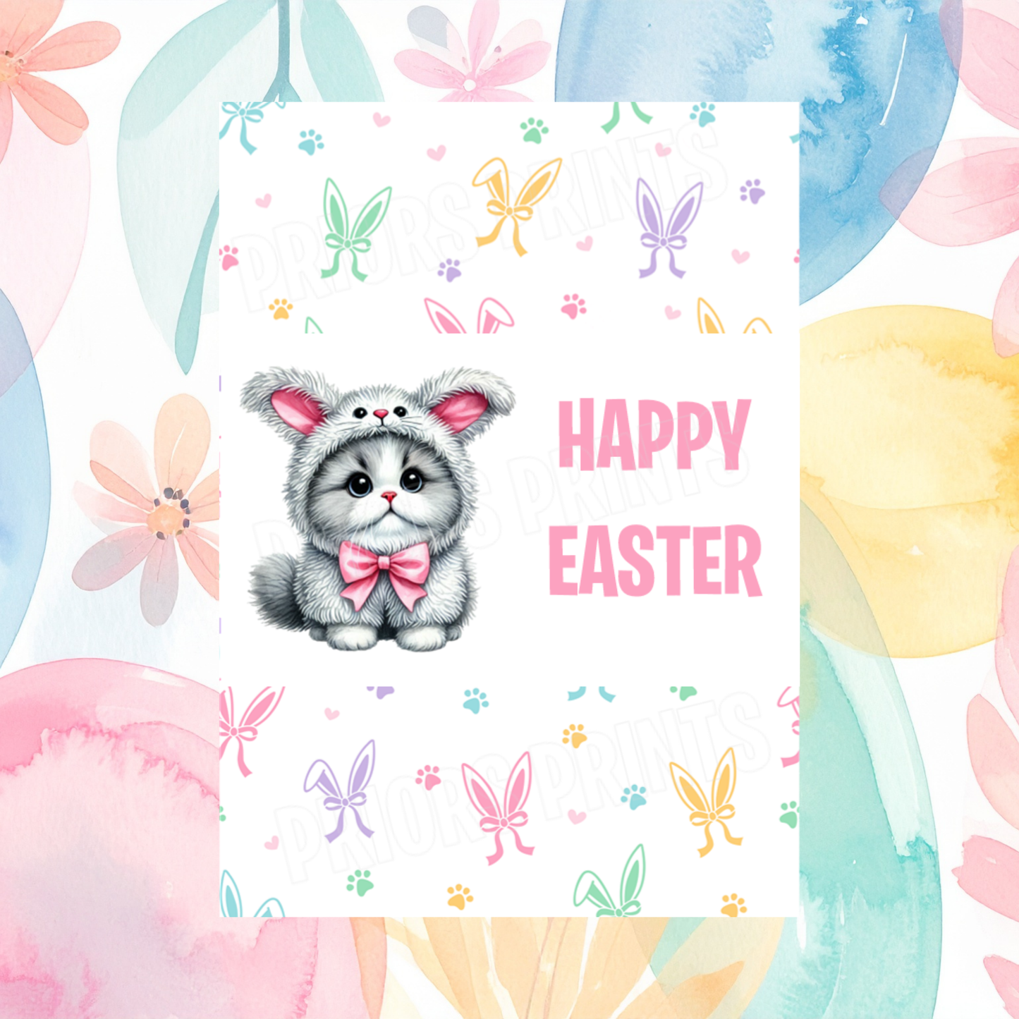 Cute Cat Easter Chocolate Bar Wrapper