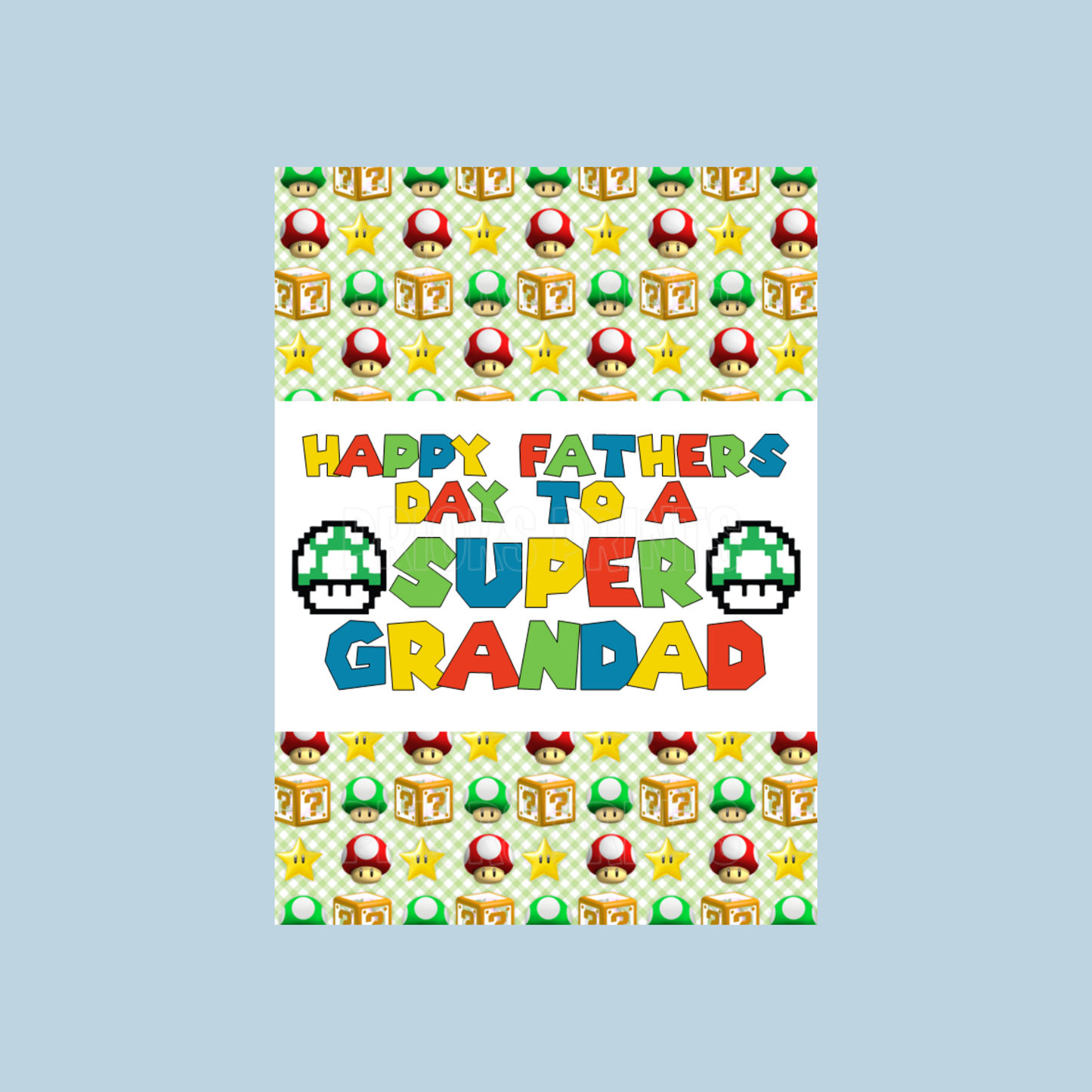 Super Mario Happy Fathers Day Chocolate Bar Wrapper