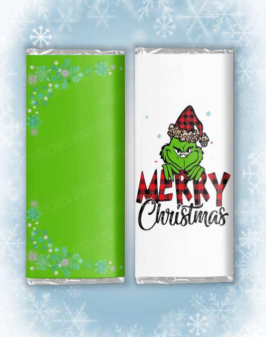 Grinch Christmas Chocolate Bar Wrappers