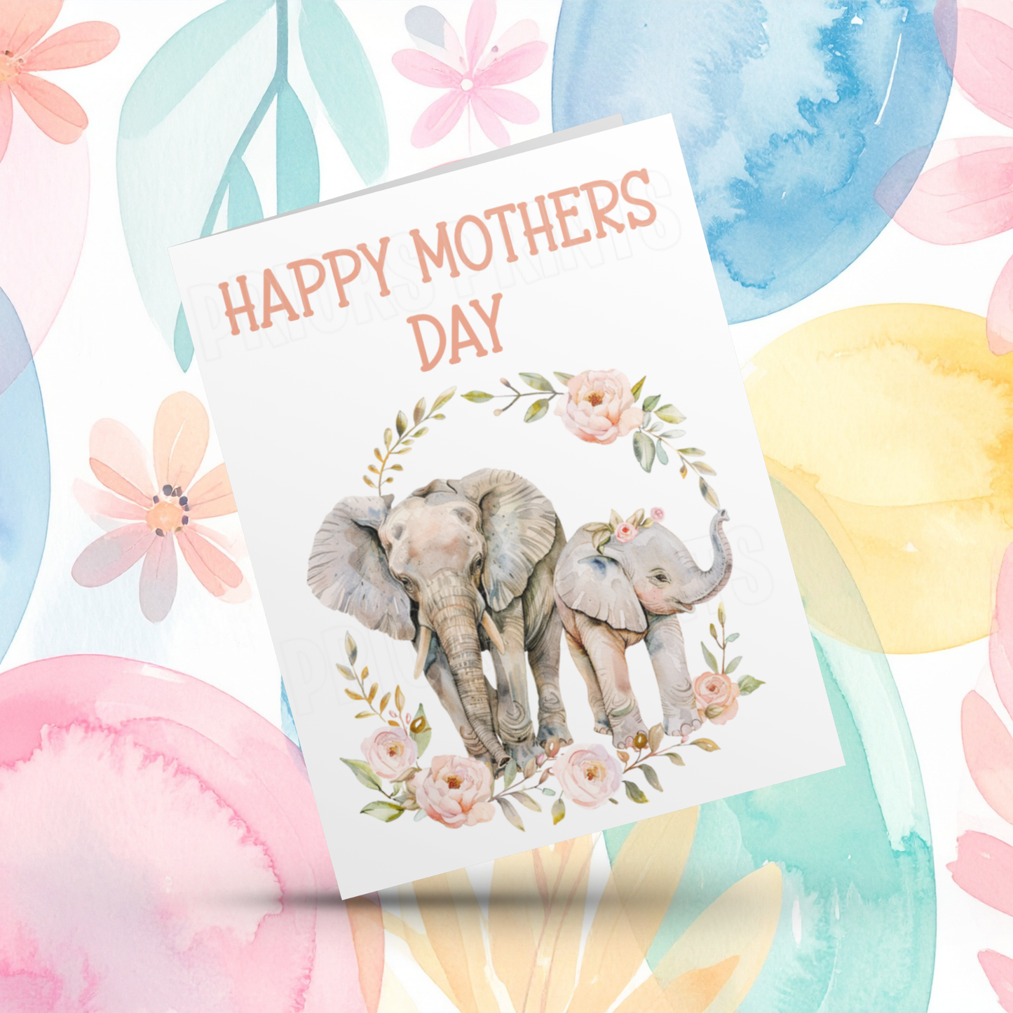 Cute Animals with Babies Happy Mothers Day Card