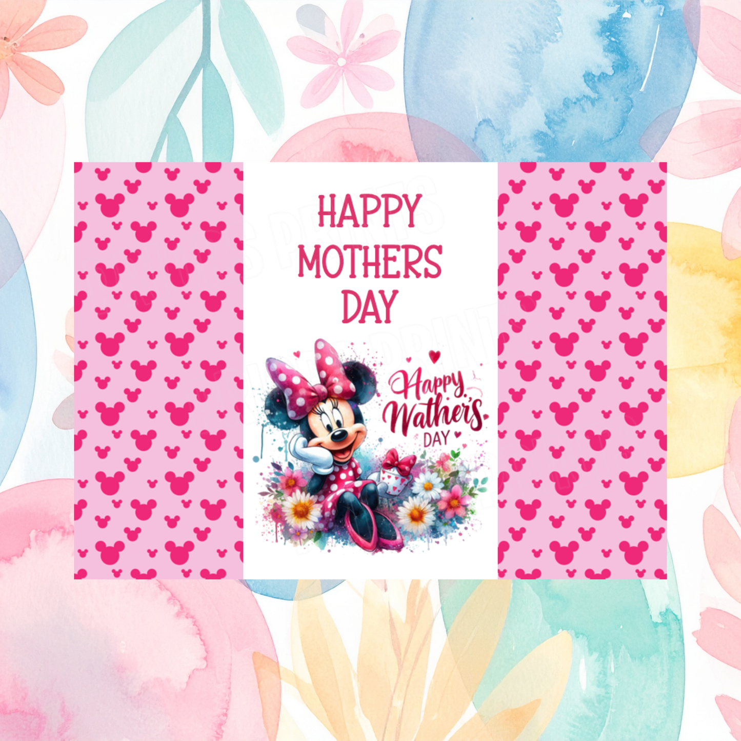 Minnie Mouse Happy Mothers Day Chocolate Bar Wrapper