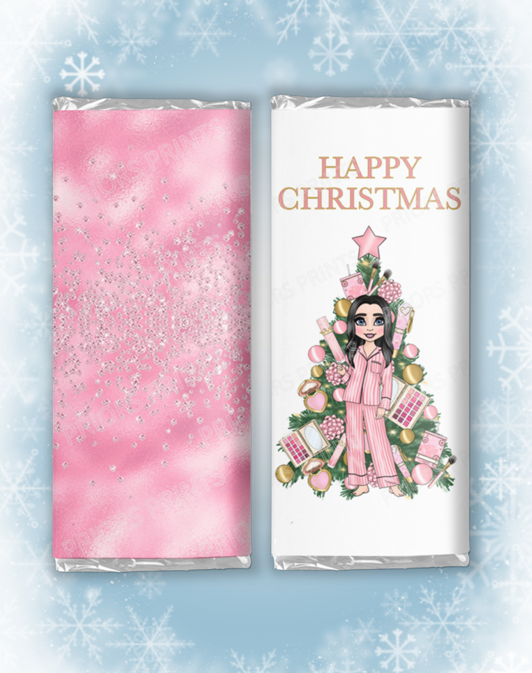 Christmas Dolly Personalised Make up Chocolate Bar Wrappers