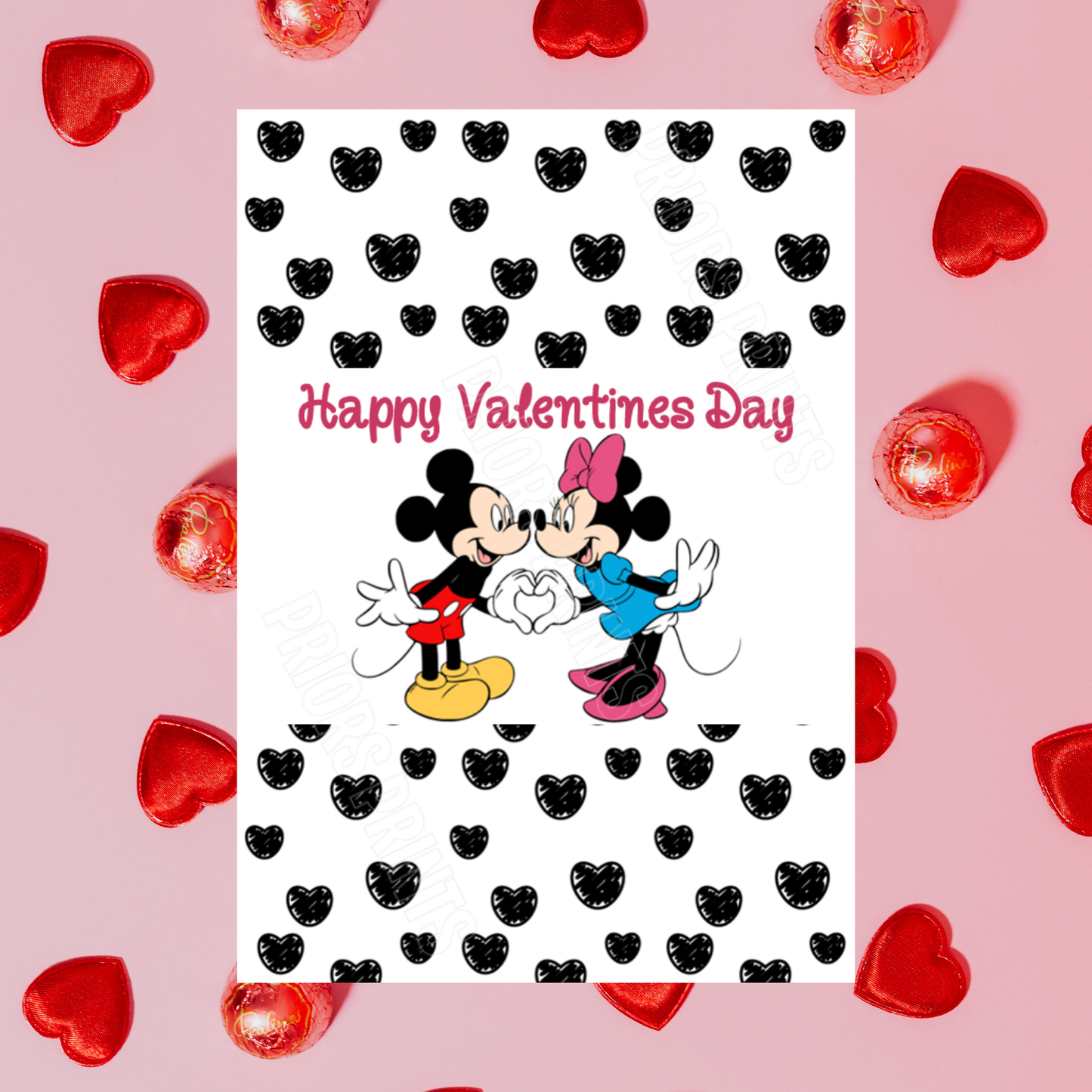 Mickey & Minnie Mouse Valentines Day Chocolate Bar Wrappers