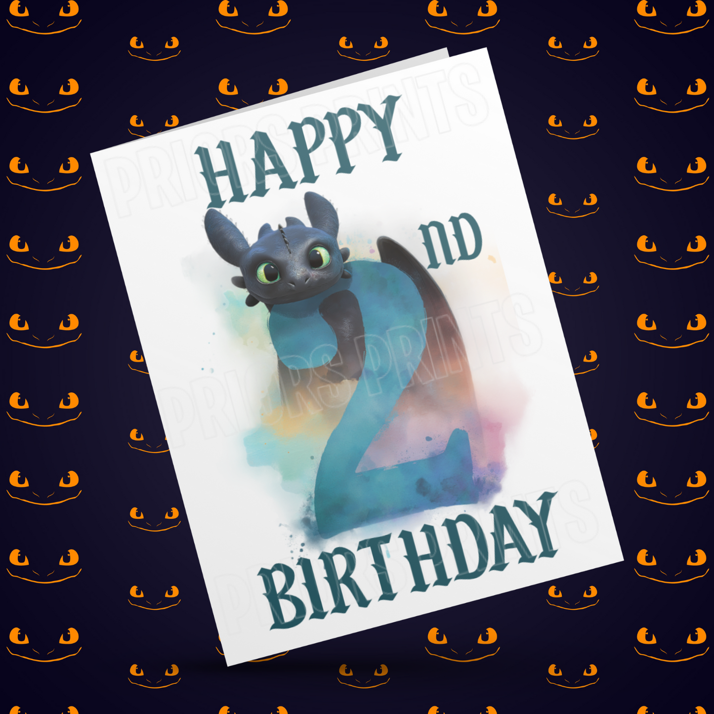 Personalised Toothless Birthday Card with Age 1-20 Years (How To Train Your Dragon)
