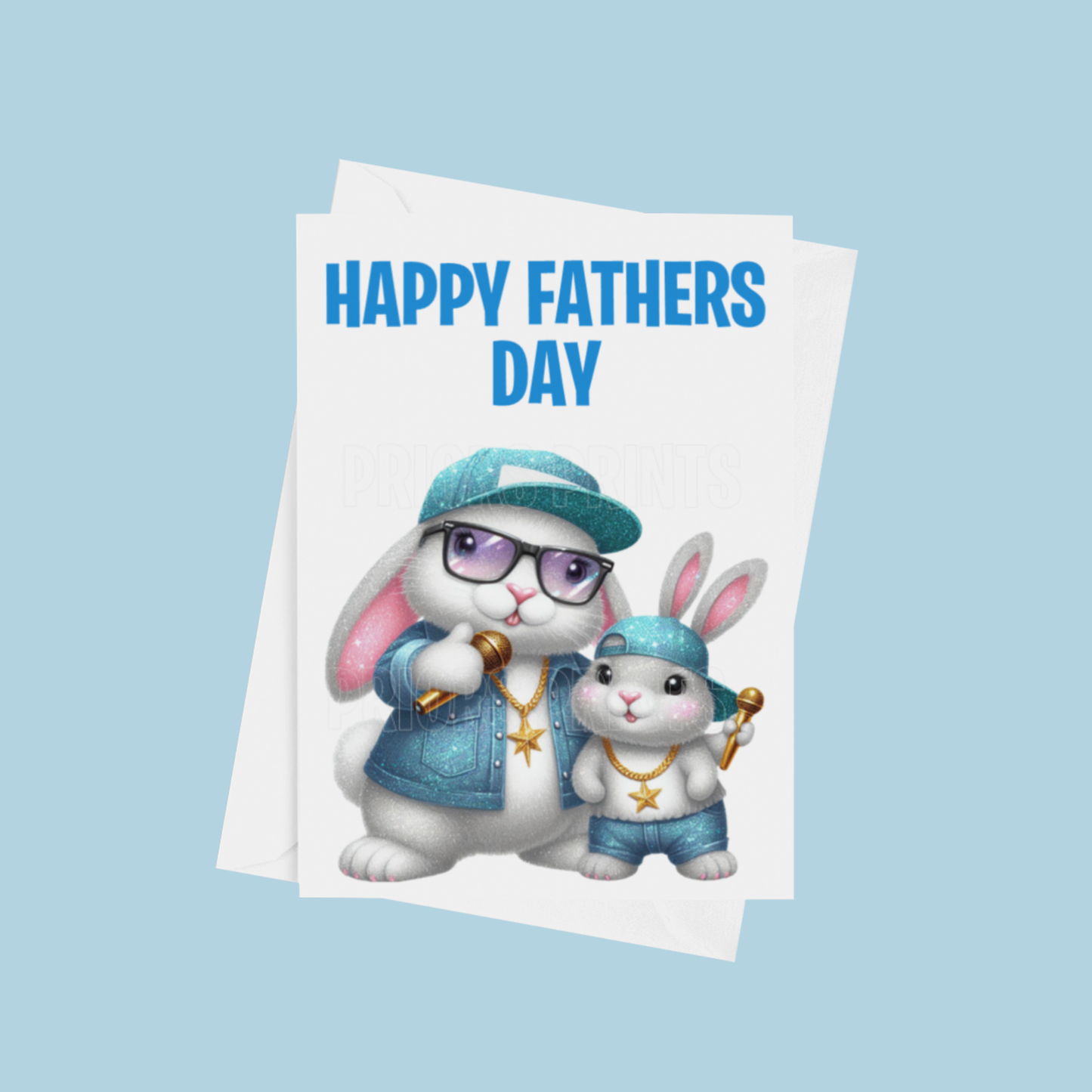 Father & Child Cool Animals Happy Fathers Day Card