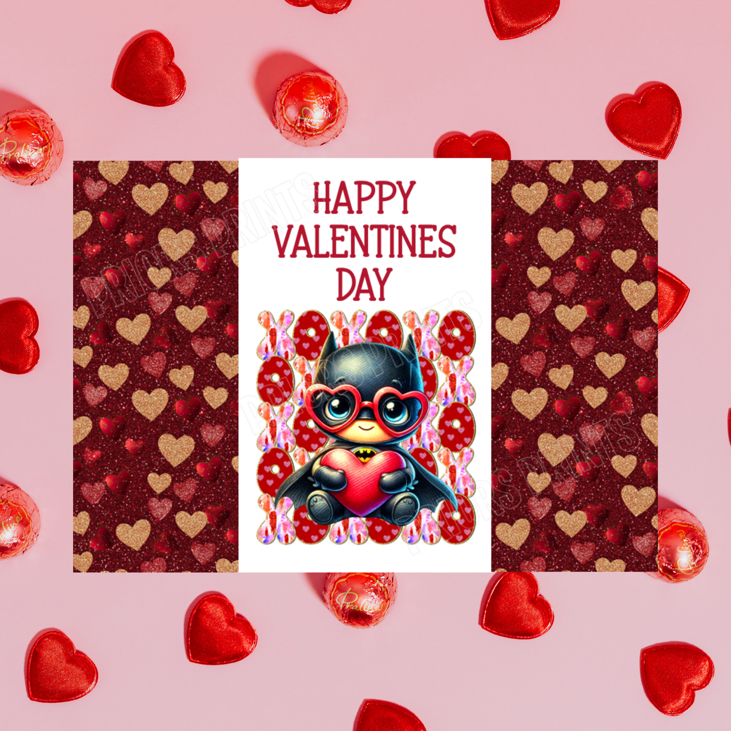 XOXOX Cute Character Valentines Day Chocolate Bar Wrappers  I Spiderman I Sonic I Captain America I Batman I Mario I Groot I Yoda I Deadpool