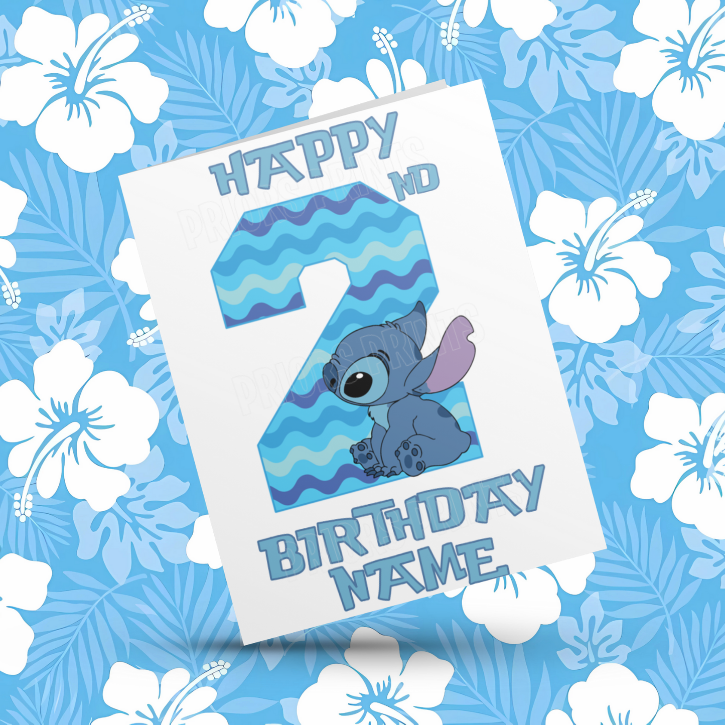 Personalised Stitch Birthday Card with Age 1-20 Years