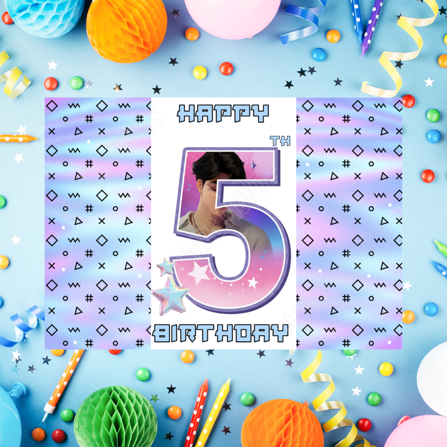 K-Pop Birthday Chocolate Bar Wrapper with Age 4-20 Years K Pop