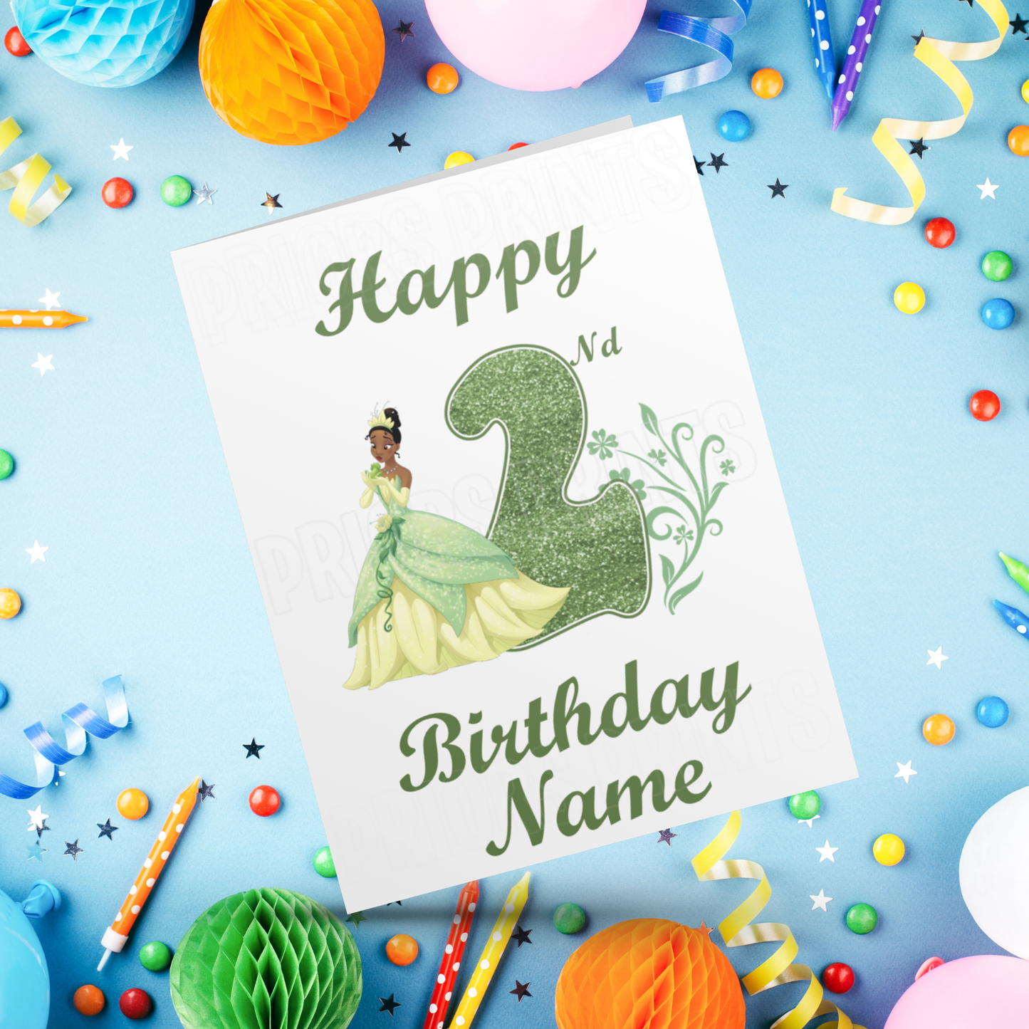Personalised Tiana Birthday Card with age 1-9 I Disney I The Princess & The Frog I Princess