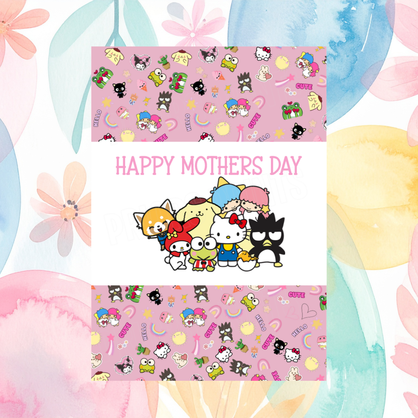 Hello Kitty & Friends Happy Mothers Day Chocolate Bar Wrapper I Sanrio I My Melody I Cinnamoroll I Kuromi I Keroppi I Badtz Muro I Pochacco I Pompompurin