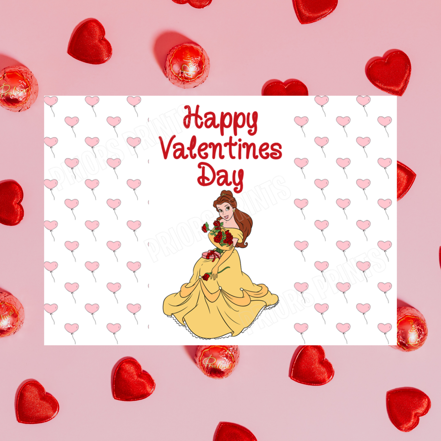 Cute Disney Princess Valentines Day Chocolate Bar Wrappers Belle I Sleeping Beauty I Little Mermaid I Tiana I Rapunzel I Ariel I Tangled