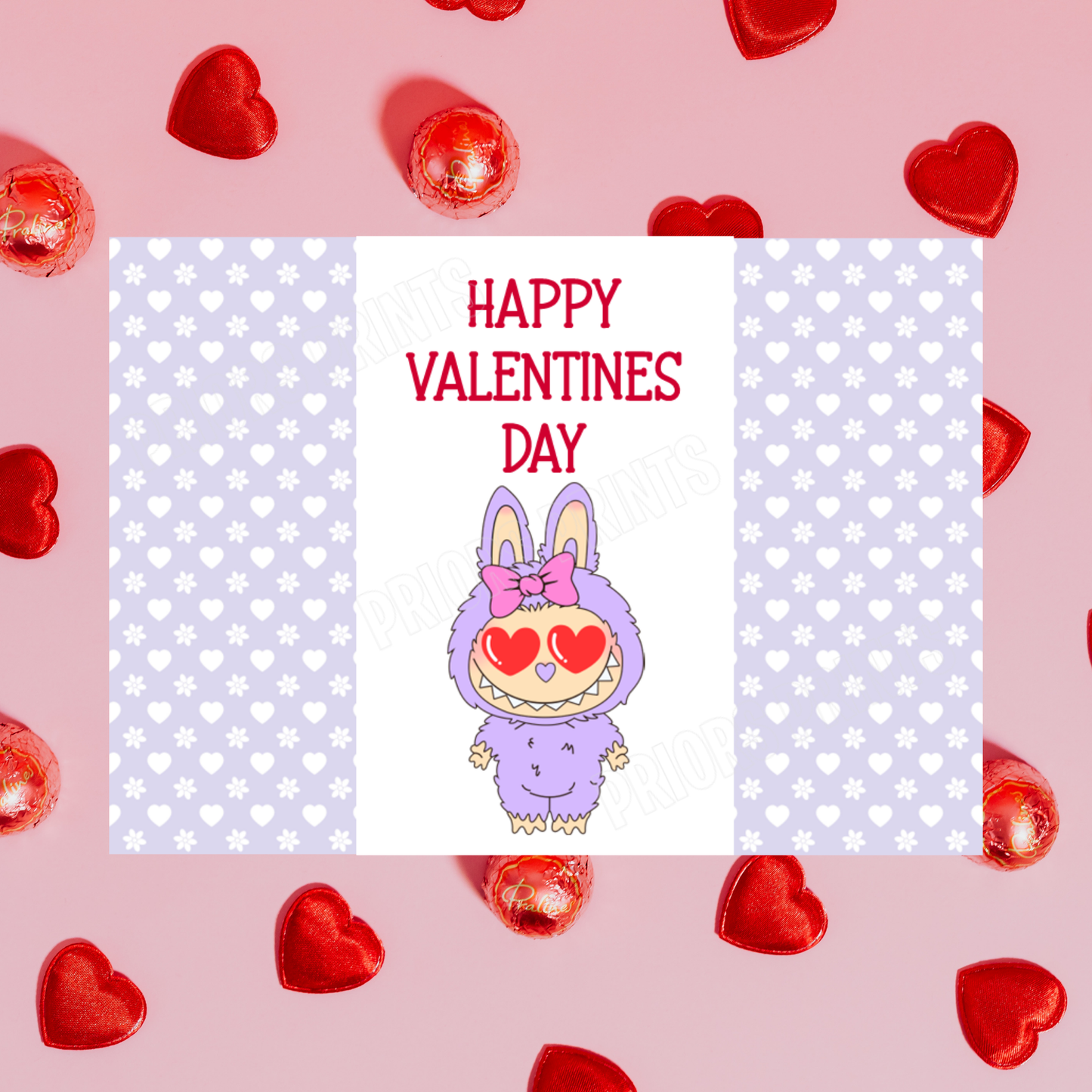 Labubu Valentines Day Chocolate Bar Wrappers