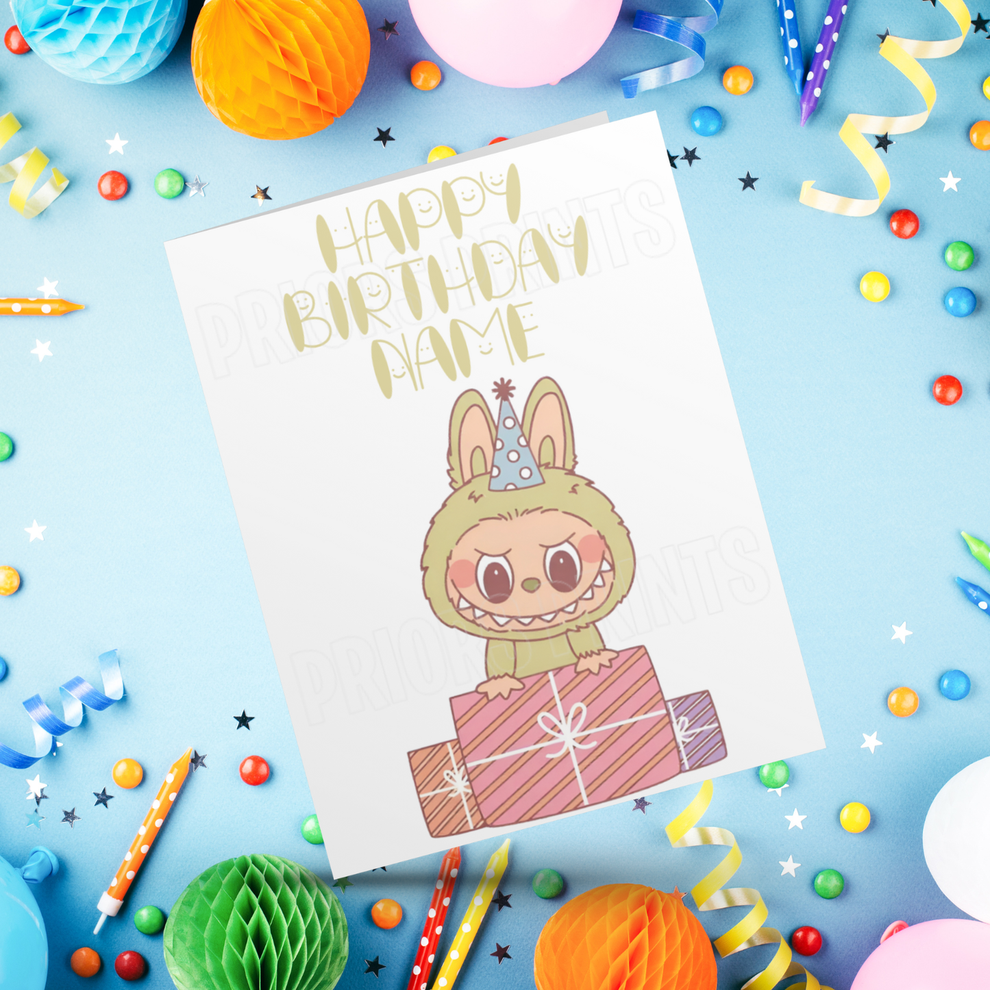 Personalised Labubu Birthday Card