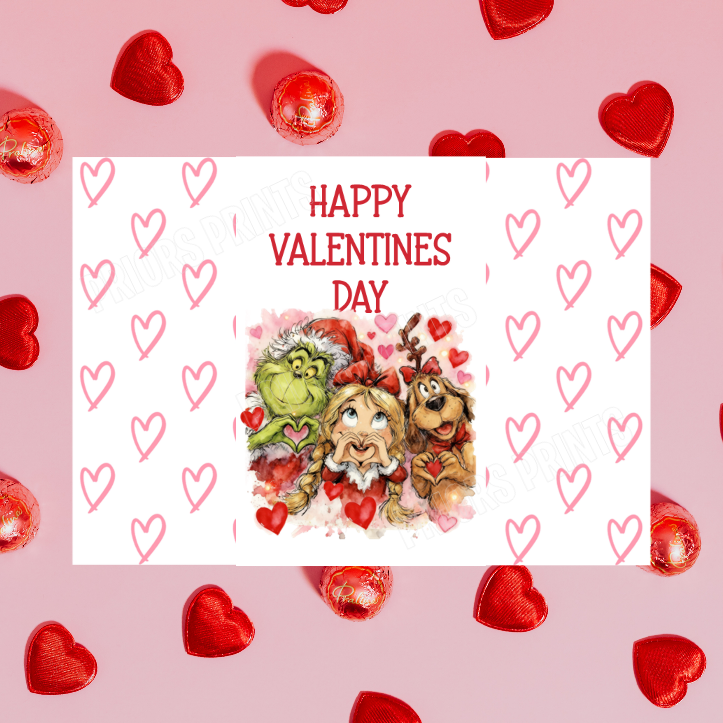 Grinch Valentines Day Chocolate Bar Wrappers I The Grinch I Cindy Lou