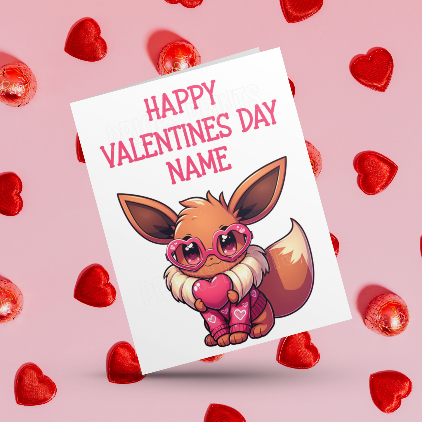 Personalised Pokemon Valentines Day Card I Pikachu I Gengar I Charizard I Eevee