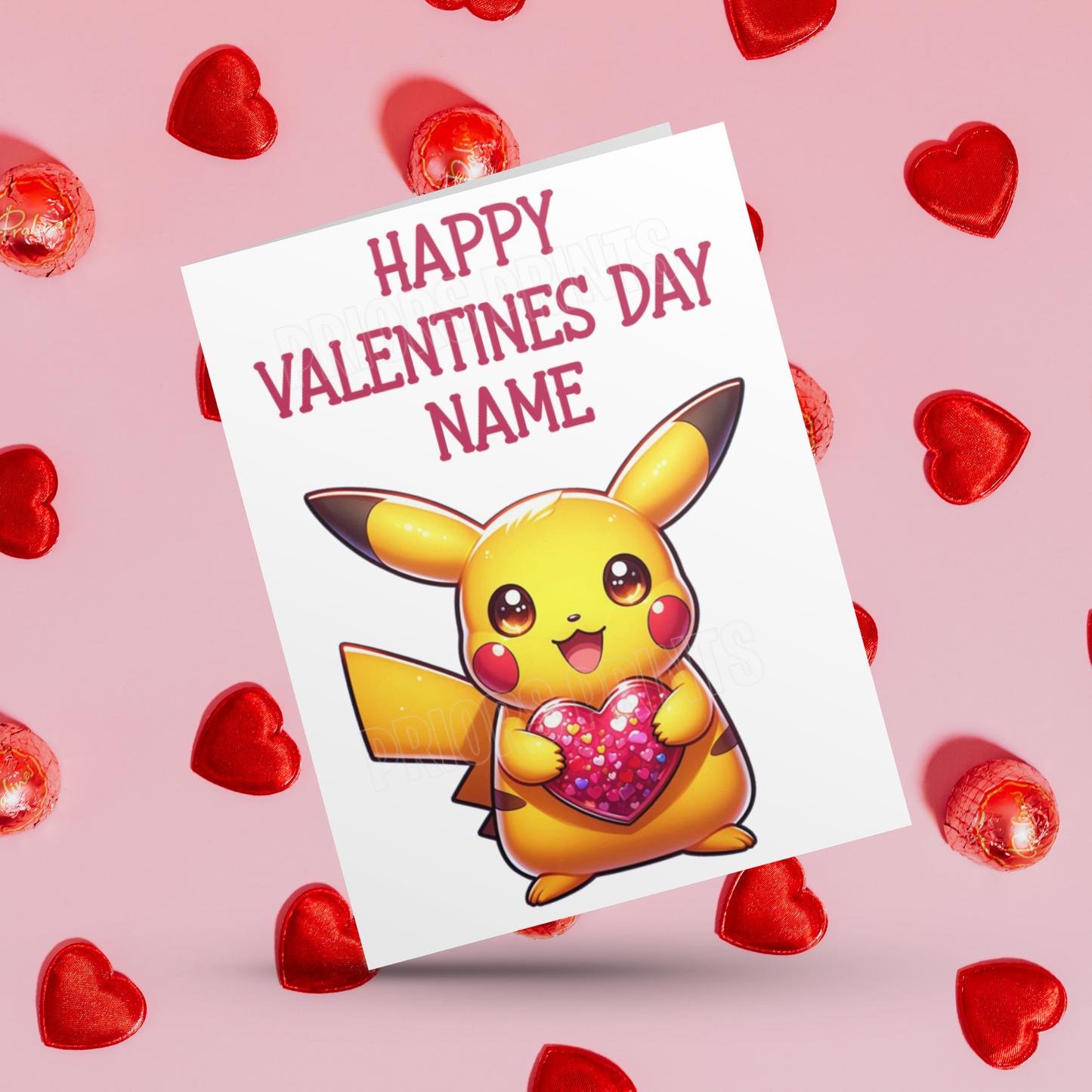 Personalised Pokemon Valentines Day Card I Pikachu I Gengar I Charizard I Eevee