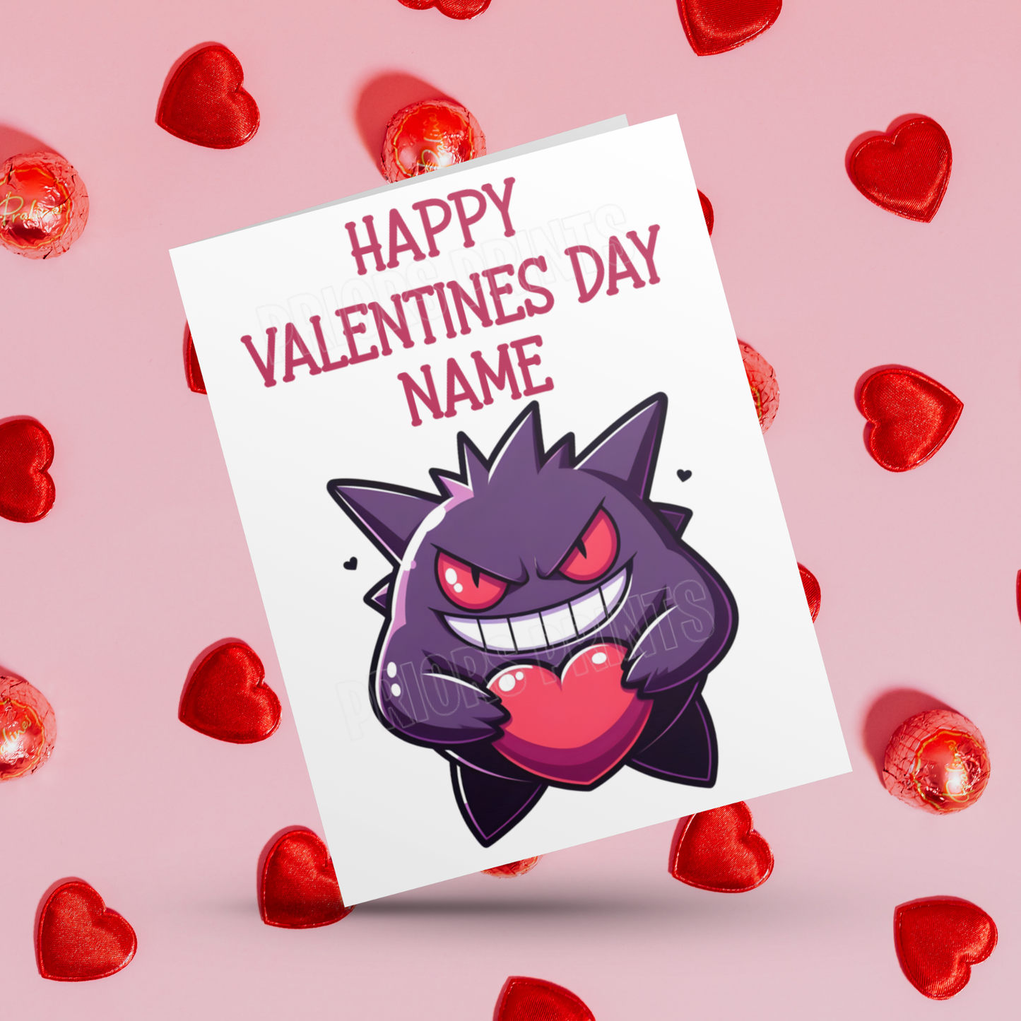 Personalised Pokemon Valentines Day Card I Pikachu I Gengar I Charizard I Eevee