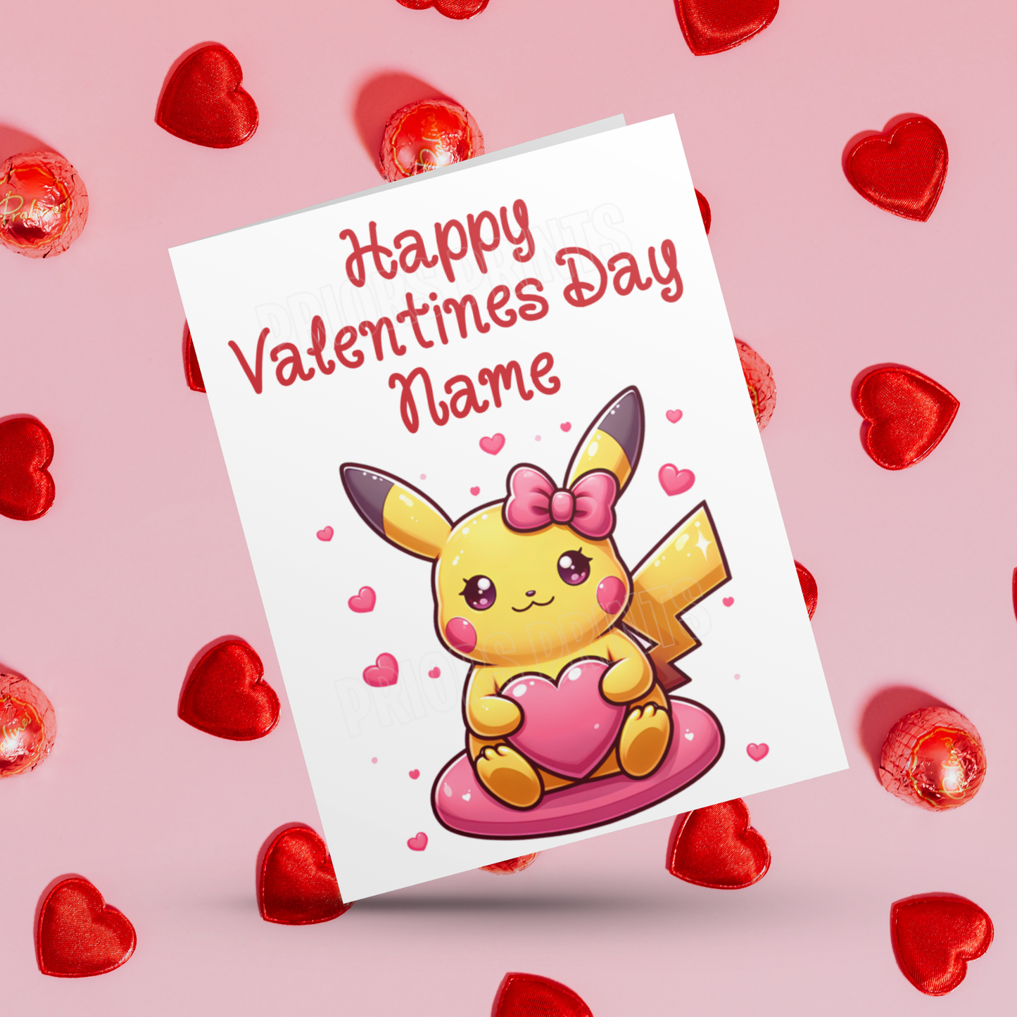 Personalised Pokemon Valentines Day Card I Pikachu I Gengar I Charizard I Eevee