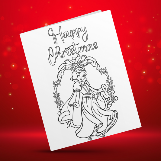 Colour Your Own Snow White Christmas Card