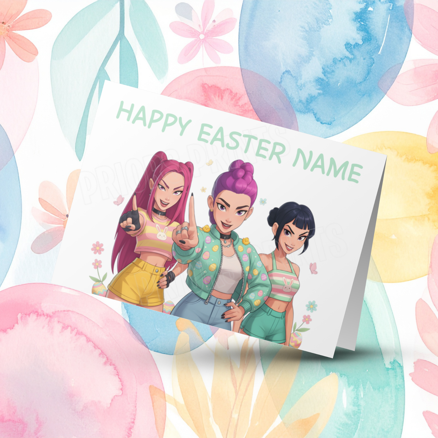 K Pop Personalised Easter Card