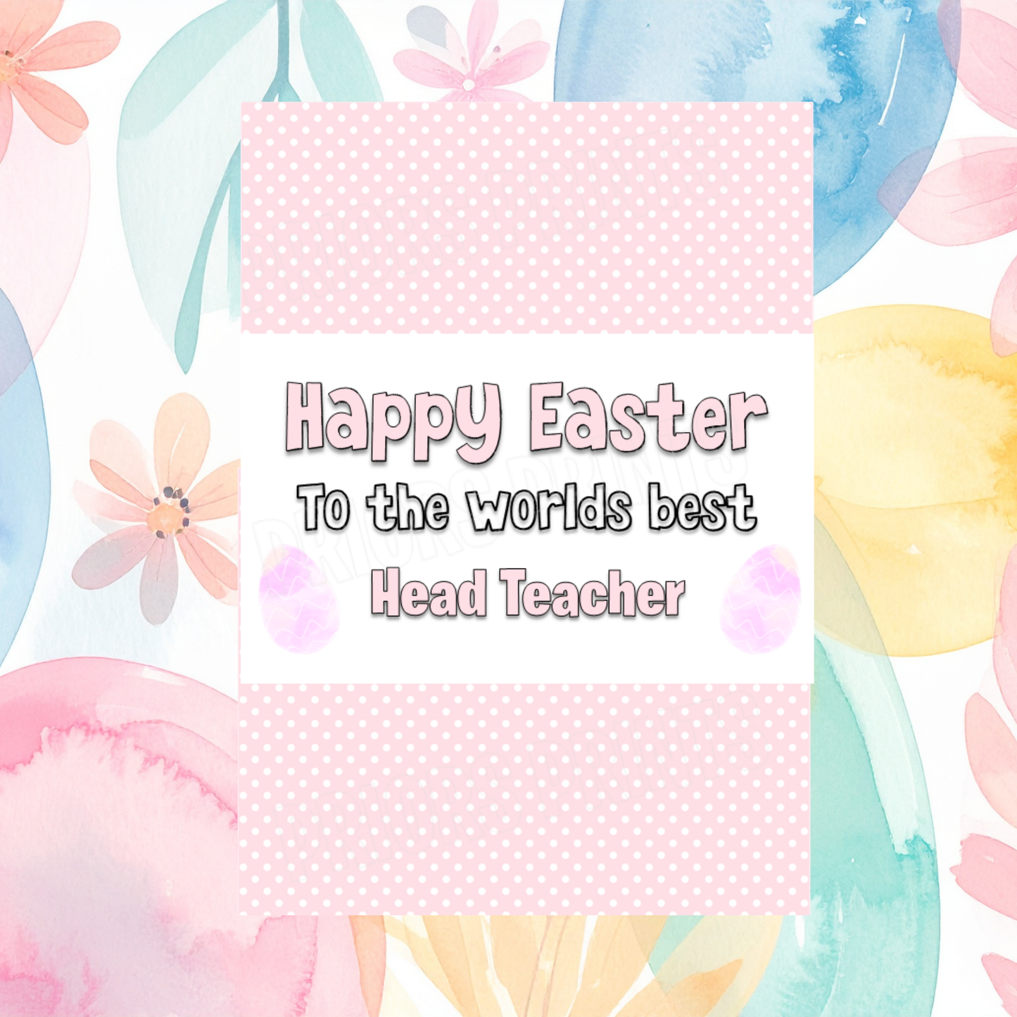 Worlds Best Teacher/ School  Nurse Easter Chocolate Bar Wrapper- For any School Roles