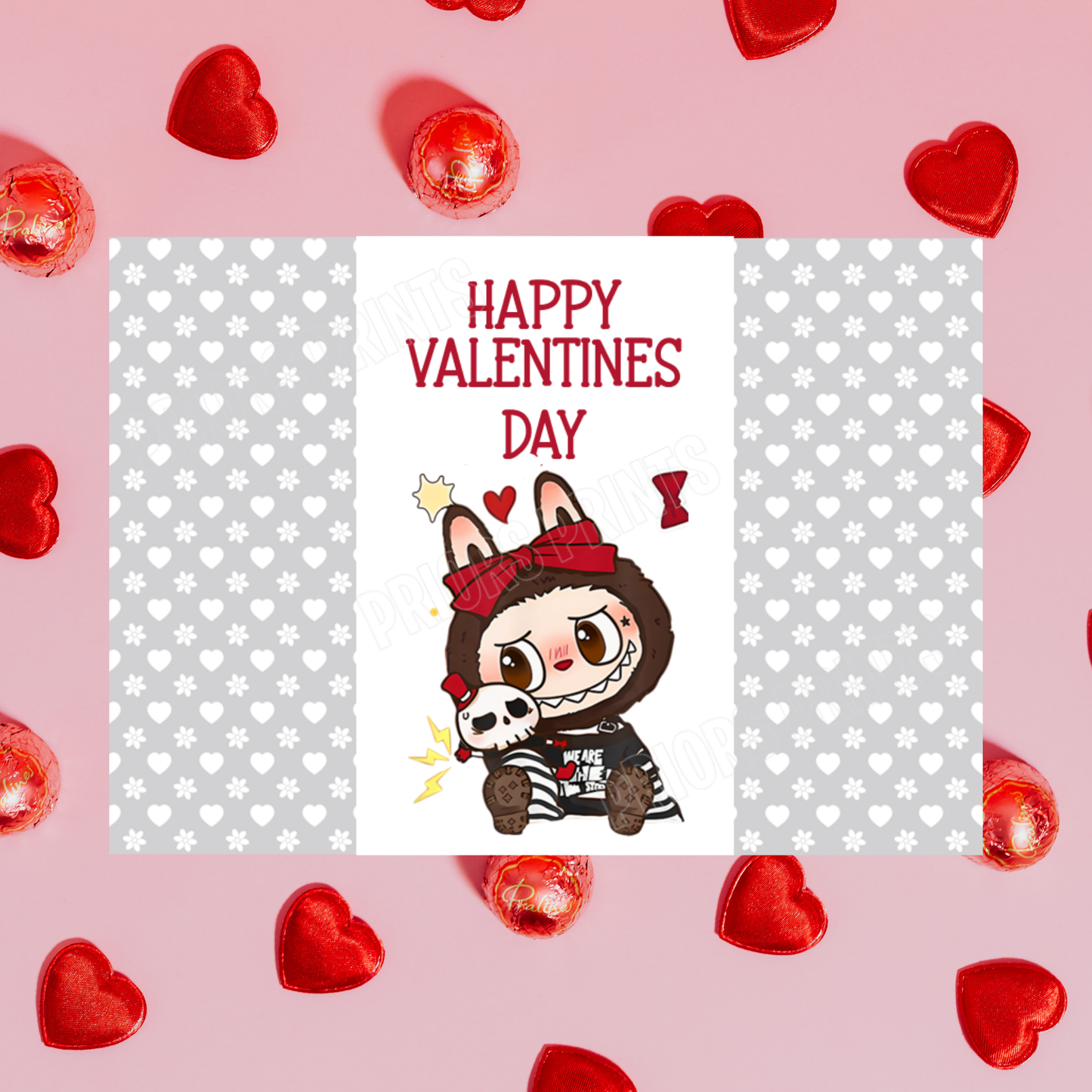 Labubu Valentines Day Chocolate Bar Wrappers 2