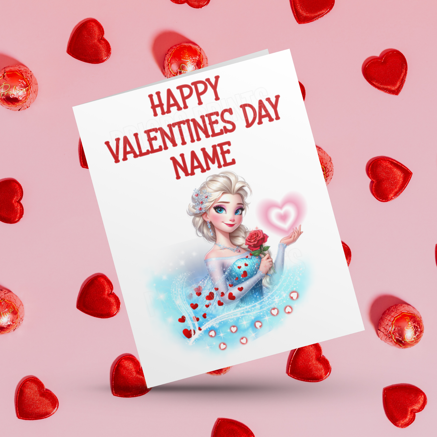 Princess Personalised Valentines Day Card  Anna  Belle  Cinderella  Merida Elsa  Jasmine  Ariel Mulan  Rapunzel  Snow White Sleeping Beauty