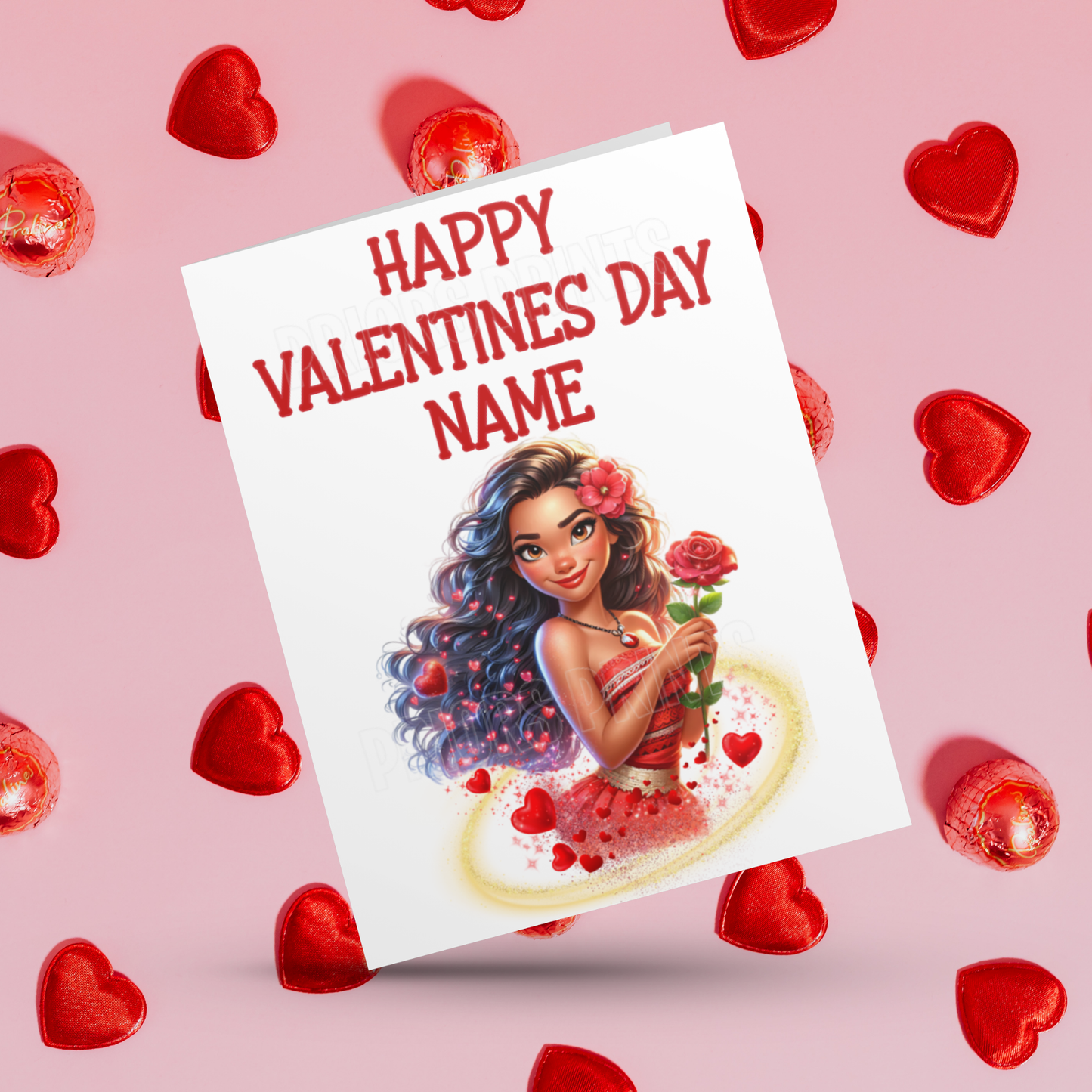 Princess Personalised Valentines Day Card  Anna  Belle  Cinderella  Merida Elsa  Jasmine  Ariel Mulan  Rapunzel  Snow White Sleeping Beauty