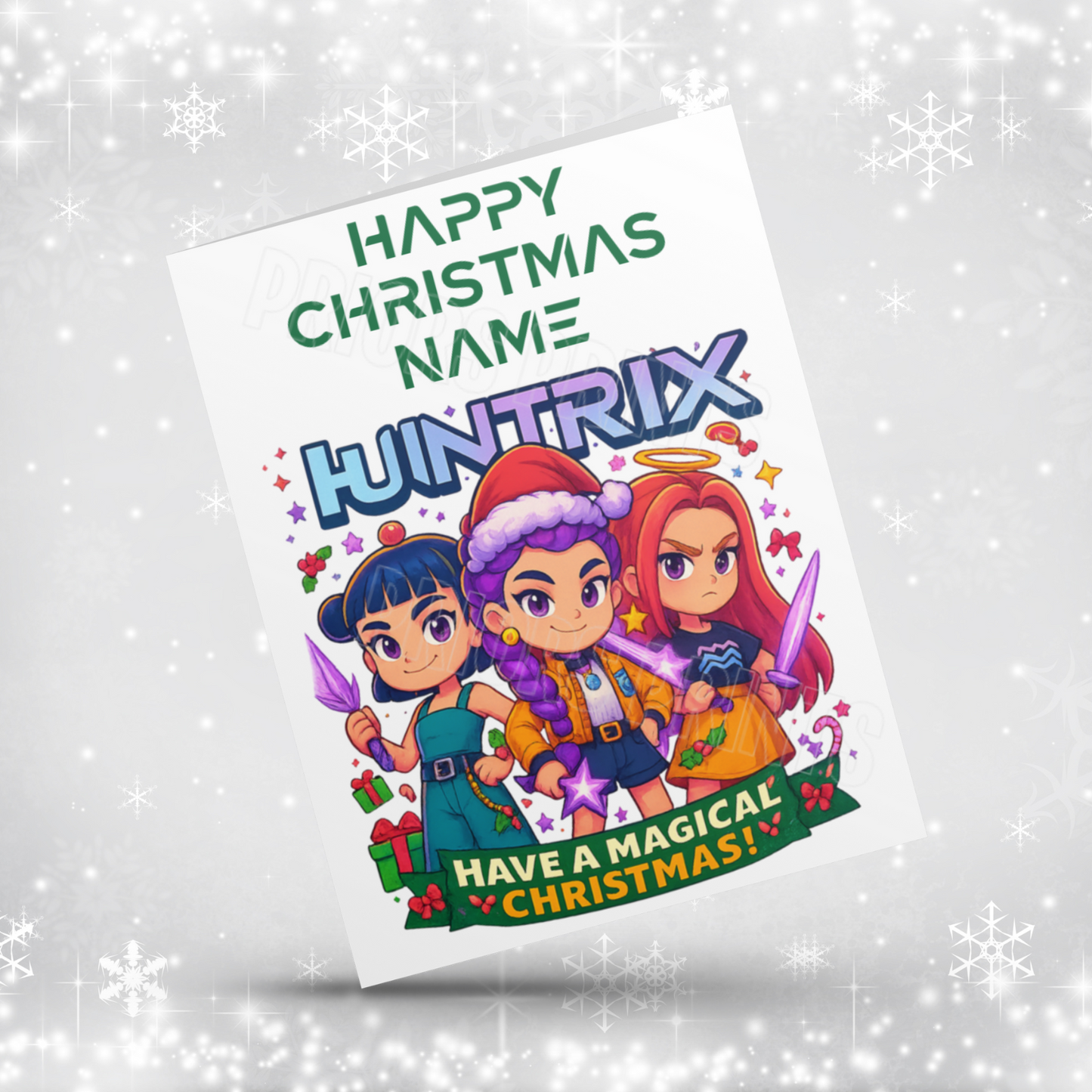 K Pop Demon Hunters Personalised Christmas Card NEW