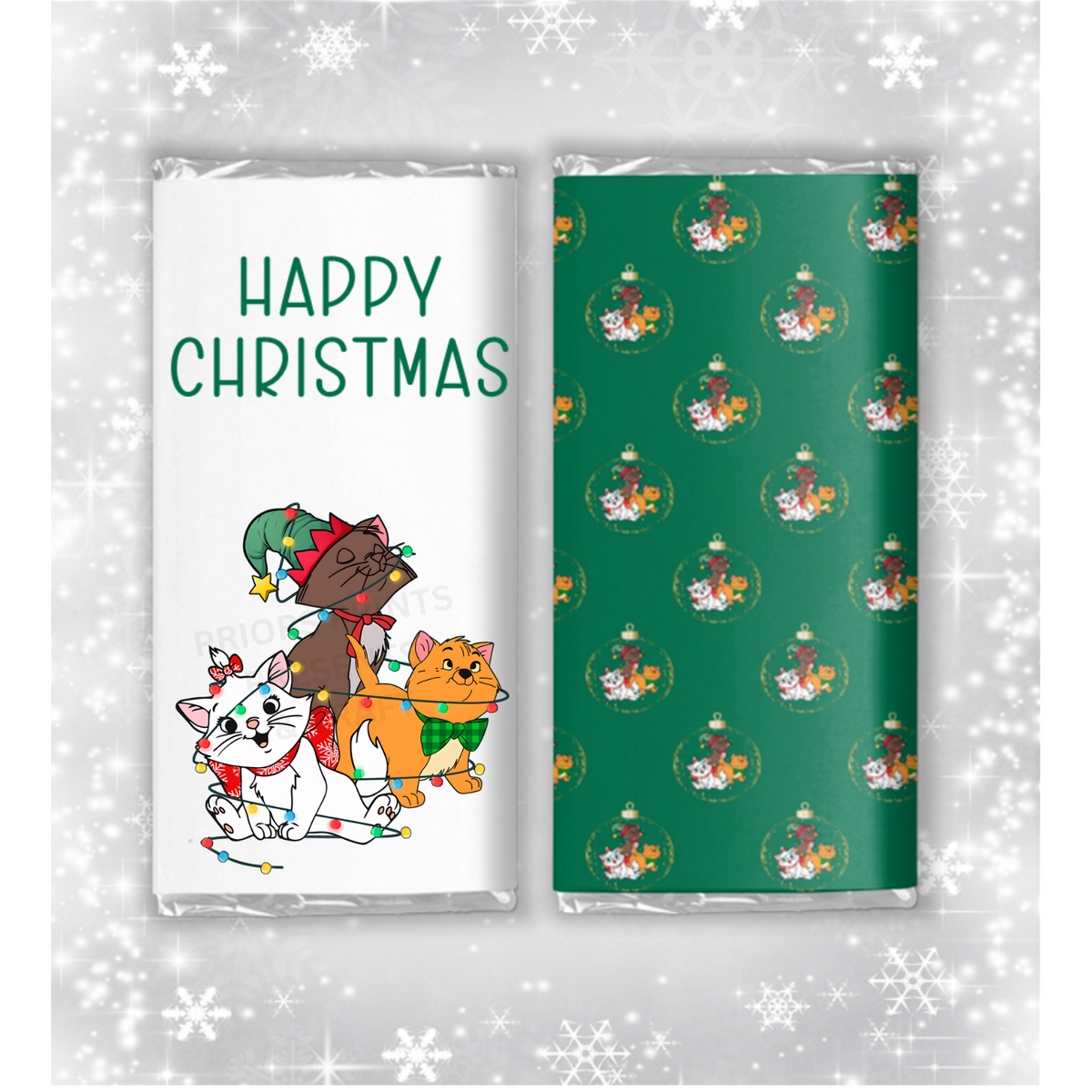 Aristocats Christmas Chocolate Bar Wrapper