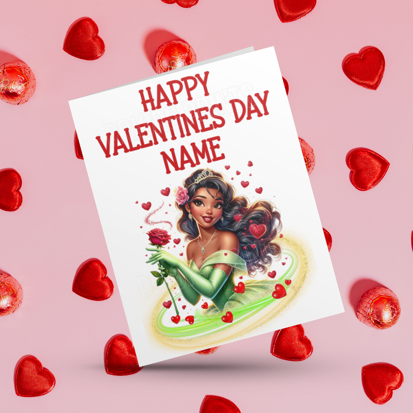 Princess Personalised Valentines Day Card  Anna  Belle  Cinderella  Merida Elsa  Jasmine  Ariel Mulan  Rapunzel  Snow White Sleeping Beauty