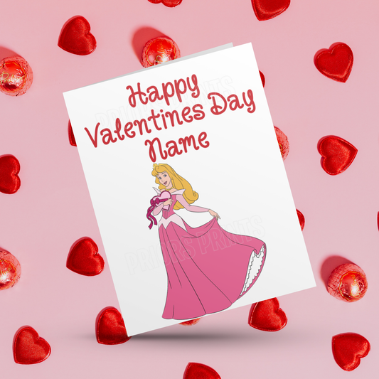 Cute Disney Princess Valentines Day Card Belle I Sleeping Beauty I Little Mermaid I Tiana I Rapunzel I Ariel I Beauty & The Beast I Tangled
